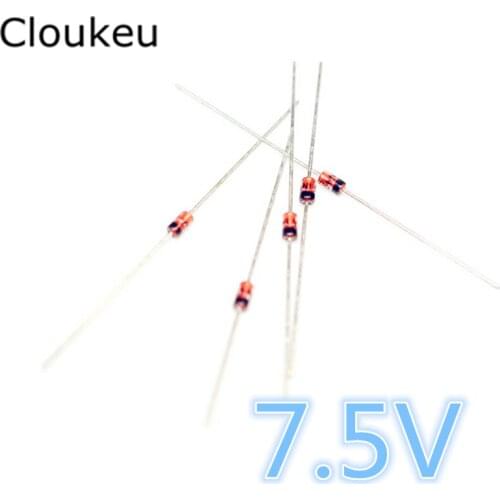 50pcs BZX55C7V5 7.5V 0.5W 1/2W DO-35