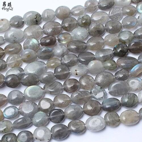 7-9mm Irregular Labradorite Spectrolite Beads Natural Loose Stone Beads Strand 15"inch For Jewelry Making DIY Bracelet Necklace