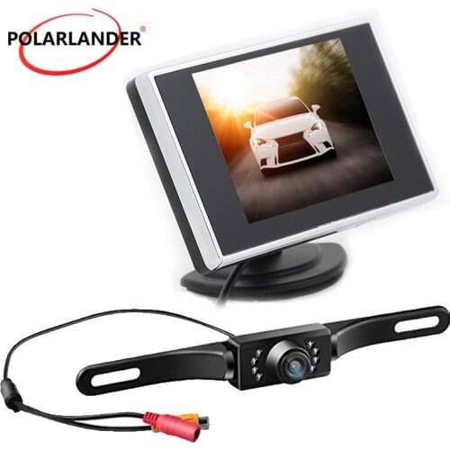 Car Monitor Long Lisence Platee Auto TV Car Rear View Camera Monitor Backup Reverse Monitor Car 3.5 Inch TFT LCD DVD Screen
