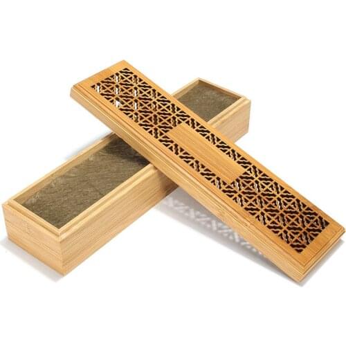 Bamboo Incense Burner Stick Holder With Drawer