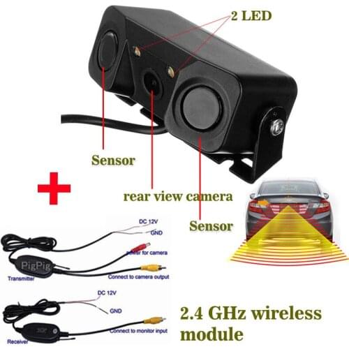 Wireless 3 in 1 Car Visual Rear View Intelligent Camera With Backup Parking Sensor Radar System For Parking Assistance