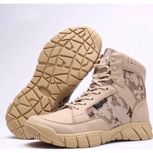 Tactical Boots Men Outdoor Non-slip Hiking Shoes Spring Summer Breathable Desert Military Boot Army Fans Combat Training Shoe