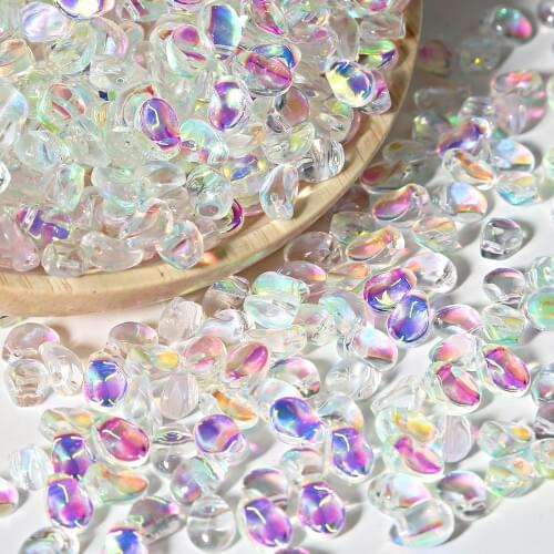 50pcs 6*8mm Bicone Crystal Austria Beads Charm Smooth Glass Water Drop Bead Loose Spacer Bead for Hairpin DIY Jewelry Making