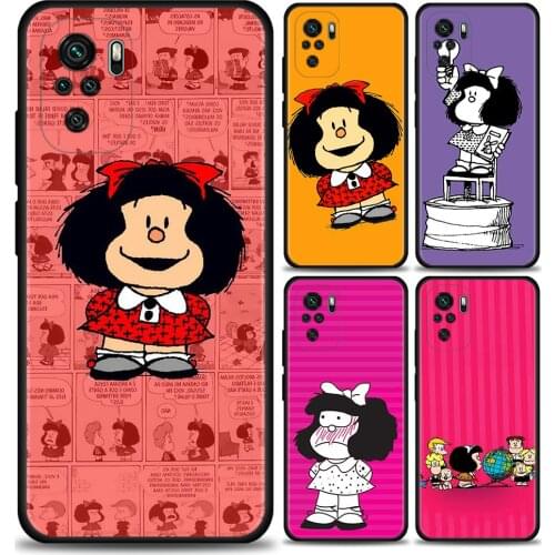 Phone Case For Xiaomi Redmi Note 9S 9 8 Pro 7 8T 8 10 9S Soft Silicone Case For Redmi 9A 8A 7A 7 Black Fundas Hot Mafalda