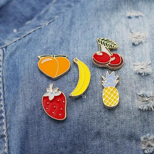 DoreenBeads Small Fresh Pin Brooches Cute Cartoon Fruit Series Brooch Cowboy Badge Children Girl Boy Clothing Bag Decor ,1 PC