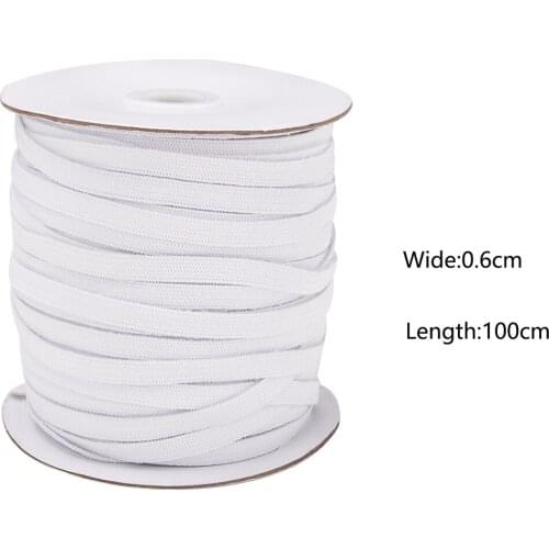 100 Yards 3-6MM High-Elastic Sewing Band Polyester Natural Latex Elastic Rope Bands For Mask Home Decor Belt Lace Skirt Sleeve