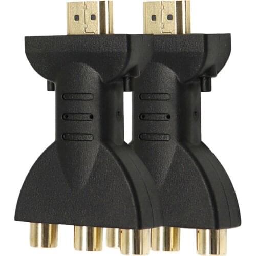 HDTV To 3 RCA Red White Yellow Head 24k Gold-plated HDM/I To 3 RGB RCA Video Audio Adapters AV Component Converters 720P 1080P
