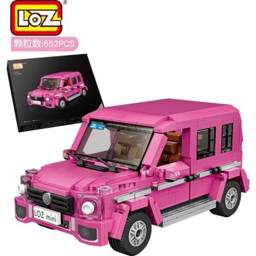 652Pcs LOZ Blocks Luxury Pink Car Building Bricks Toys for Children Juguetes Kids Birthday Gifts Girls New Year Present 1129