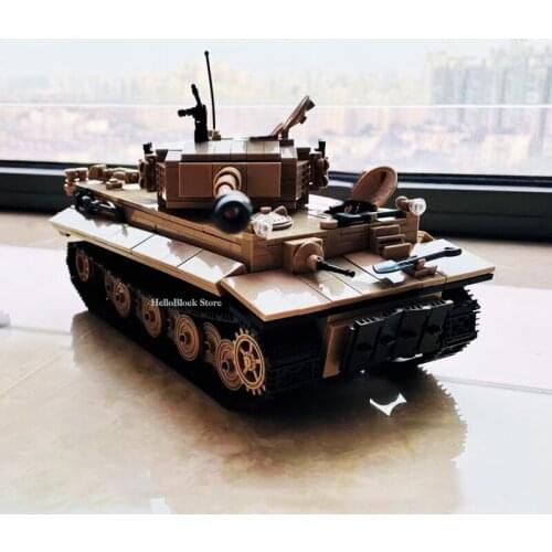 Military Series WW2 Tiger Building Blocks Heavy Tank City German Tank Bricks Soldier Amry Weapon Figures Toys For Kids Gift