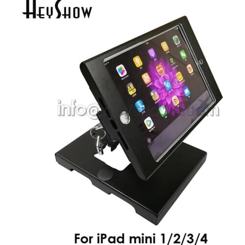 Metal Mini IPad Security Display Stand Holder Tablet Mounting Bracket Case Flexible With Keys For Ipad Mini 1 2 3 4 Tablet
