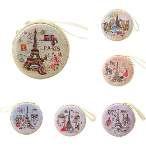 Cute Mini Round Headset Zipper Coin Purse Key Wallet Pouch Bag Headphone Cable Storage Box Mini Portable Bag Earphone