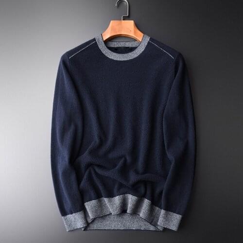 New Luxury 100% Cashmere Sweater Man Winter Fashion Round Collar Cold Resistance Sweater Male Solid Slim Fit Sweaters Man 4XL
