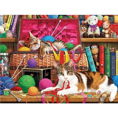 Book box line cat DIY Diamond painting kits toy Dimaond embroidery Full Drill couple Diamond painting mosaic Full round Drill