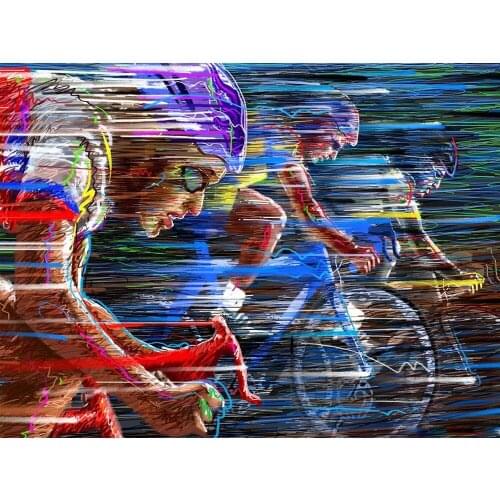 DIY Painting By Numbers Cyclist Game Kit Oil Coloring By Numbers Wall Art Canvas Paintings Home Decoration Gift
