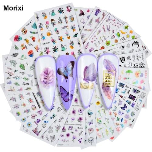 Nail sticker manicure accessories self adhesive thin foils fashion floras butterfly letters fruit Avocado nail decals FW092