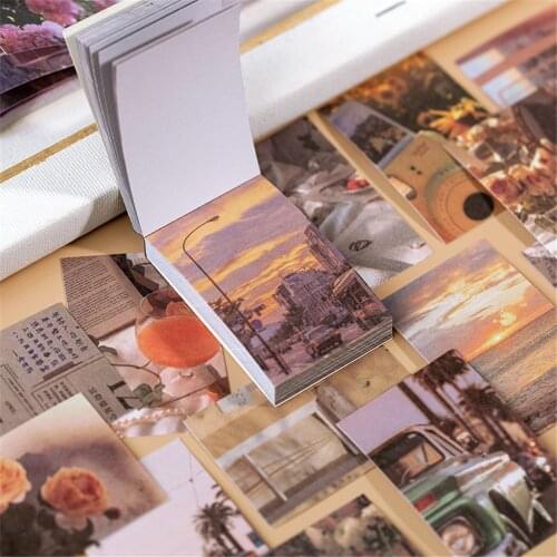 50 Sheets Fashion Style and Paper Stickers Kawaii Stationery Fresh Hand Account DIY Material Decorative Stickers Gift Tag Seal