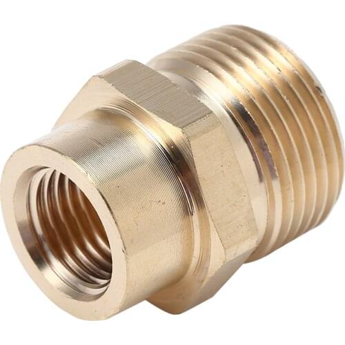 1pc Mayitr Snow Foam Lance Adapter Coupler 1/4" F - M22 Brass Washer Adaptor 22*12*29mm For High Pressure Water Pot