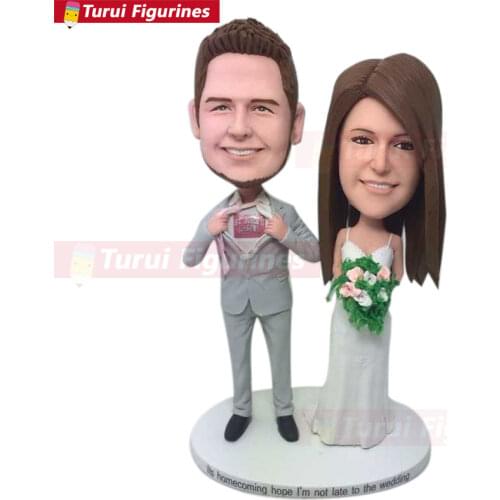 Custom Bobble Head Personalized Wedding Cake Topper Clay Figurines Based on Customers' Photo Wedding Topper Wedding Gifts Weddin