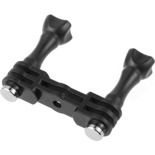 Plastic Camera Dual Head Mount Adapter Double Mounting for Gopro Hero 7/6/5/4/Yi Action Sports Camera Tripod Handle Holder