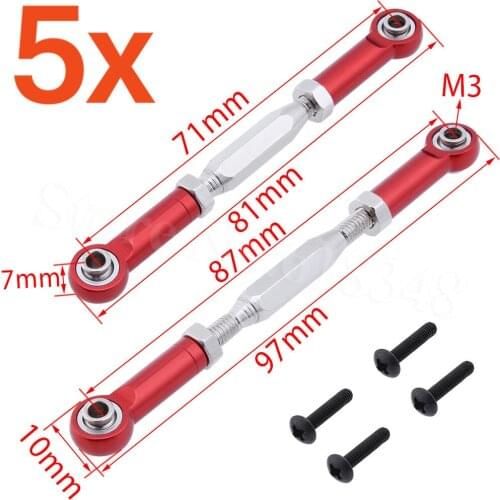 10pcs Front Alum Steering Linkage Rod Turnbuckle For RC 1:10 Electric Himoto E10MT E10MTL E10XT E10XTL Truggy Truck Parts 33605