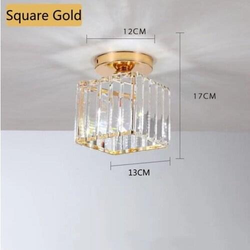 Led ceiling lamp crystal lampshade living room bedroom modern round square decorative ceiling lamp E27
