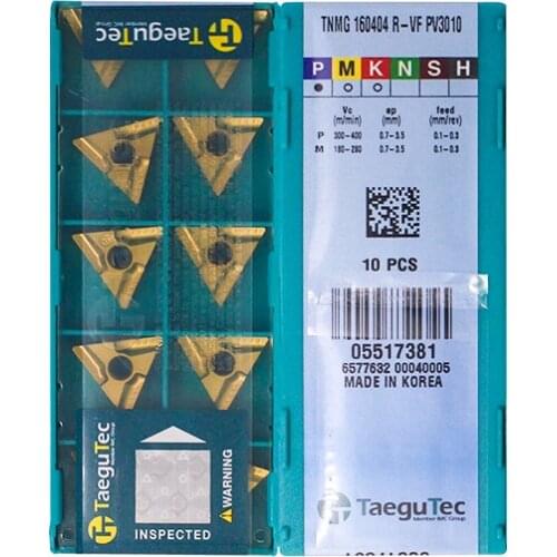 TNMG160404R-VF PV3010 100% Original TAEGUTEC carbide insert with the best quality 10pcs/lot free shipping