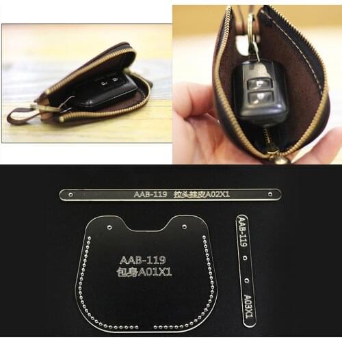3Pcs Acrylic Leather Key Case Template Stencils for Women Men Unisex