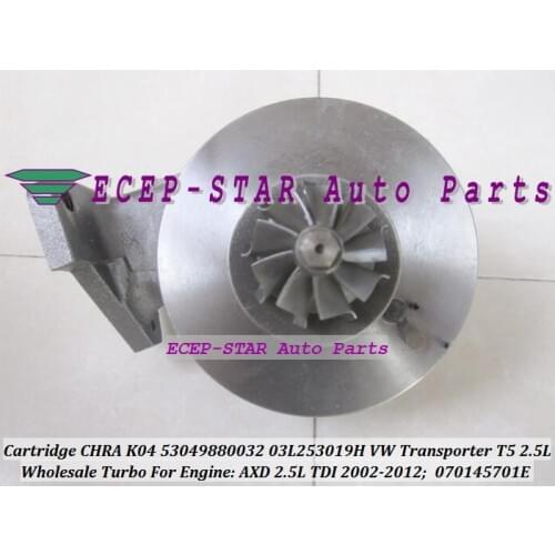 Turbo Cartridge CHRA K04 53049880032 53049700032 03L253019H 070145701E Turbocharger For VW Transporter T5 TDI AXD 2.5L 2002-2012