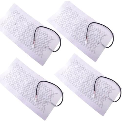 Universal 4Pcs 12V Car Carbon Fiber Seat Heated Warmer Pad Cushion With Hi-Off-Lo Switch White