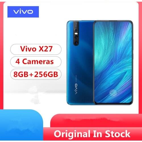 Original vivo X27 Elevating Camera 48.0MP Mobile Phone 8GB 128GB 6.39" Full Screen Octa core 4G Rear 3 Cameras Cell phone