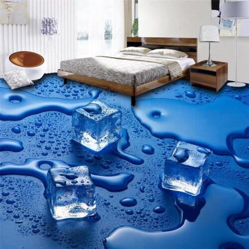 Wellyu Custom large-scale mural pvc ice water droplets 3D floor brick background wall thick paste Pape de Pared de Para