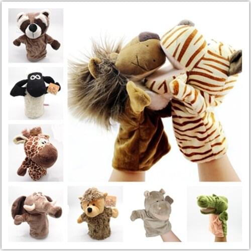 Funny Hand Puppet Doll Family Cartoon Animal Glove Kids Bedtime stories stage performance Plush Toys