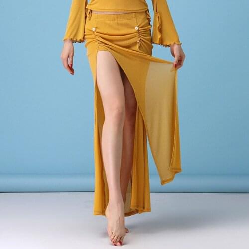 2021 New 3056 High Grade Wrinkle Design Female Belly Dance Skirt Women Belly Dancing Skirt for Ballroom Dance Perdormance
