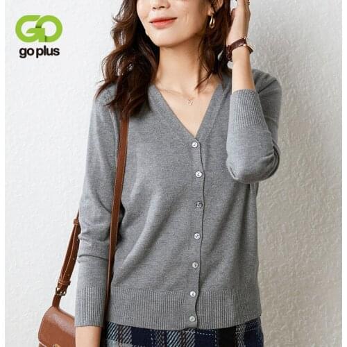 Womens Sweaters Knitted Korean Style Plus Size V-neck Long Sleeve Cardigan Woman Sweater Autumn 2021 Clothes Ropa De Mujer