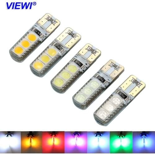 1piece t10 w5w 12V 24v led interior car truck lights 5050 6 leds 1W IP68 silicone Auto Signal lamp yellow white red blue green