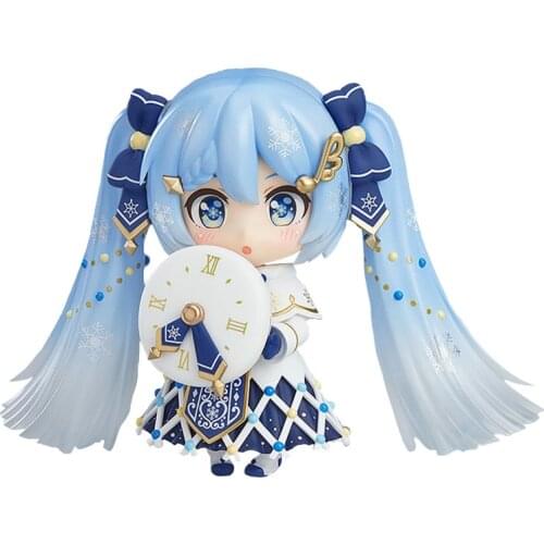 100% Original Gsc Vocaloid Snow Miku 2021 Kawaii Model Anime Action Figure Collection Toy 10Cm Q Version Toys for Boys