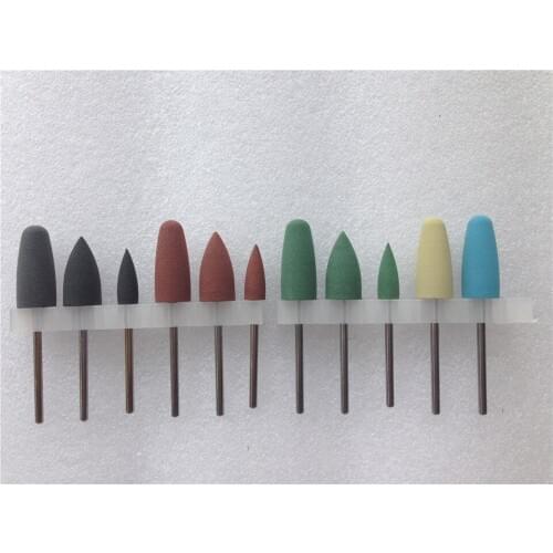 11pcs Dental SILICONE Polishers Polishing Burs 2.35mm