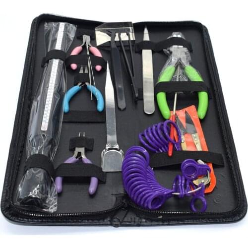 16pcs Jewelry Making Tools Set DIY Craft Pliers Nippers Tweezers Ring Sizer Beading Needles Cutters