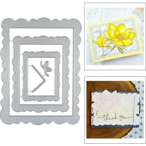 2021 New Rectangle Frame Nesting Background Metal Cutting Dies For DIY Craft Making Card Paper Album Scrapbooking No Stamps Sets