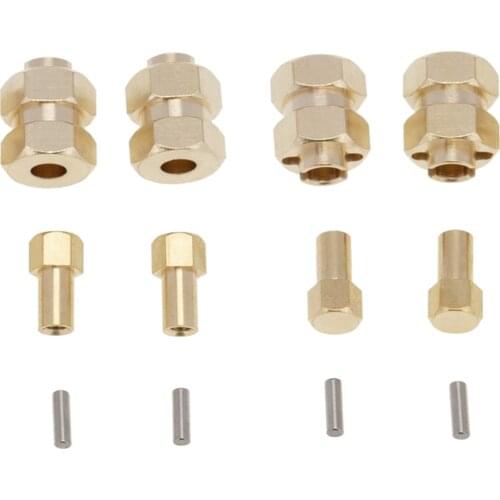 4Pcs Wheel Hub Hex Adapter for SCX24 AXI00002 RC Car Modified with Pins