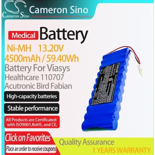 CameronSino Battery for Viasys Healthcare Acutronic Bird Fabian fits 110707 Medical Replacement battery 4500mAh/59.40Wh 13.20V