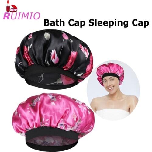 Beaupretty 2pcs Floral Nightcap Wide Side Satin Sleeping Cap Hair Loss Caps Chemotherapy Hats Beanie Cap with Soft Elastic Band
