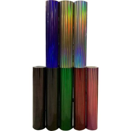 Free shipping 1 sheet 12"x40"/25cmx100cm Laser Colorful Heat Transfer Vinyl Hologram PVC Press Tshirt Iron On HTV Printing