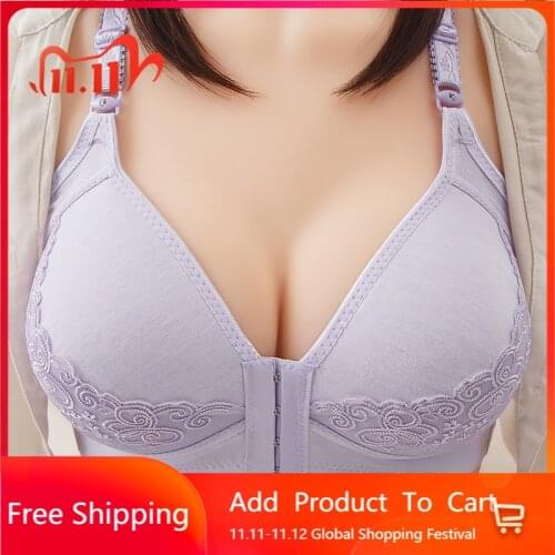 Seamless Sexy Bras For Women Fashion Push Up Bra Wire Free Lingerie Full Cup Bralette Cotton Underwear Brassiere Front Closure