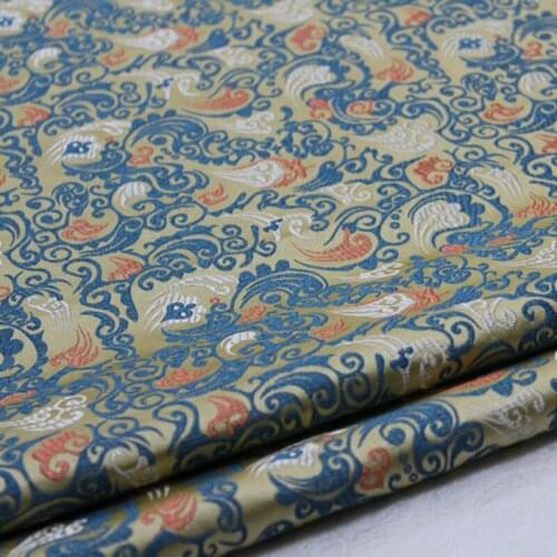 CF556 100*73cm Chinese Style Brocade Fabrics Florals Jacquard Satin Fabrics For Cheongsam Womens Coat Fabrics For Sewing