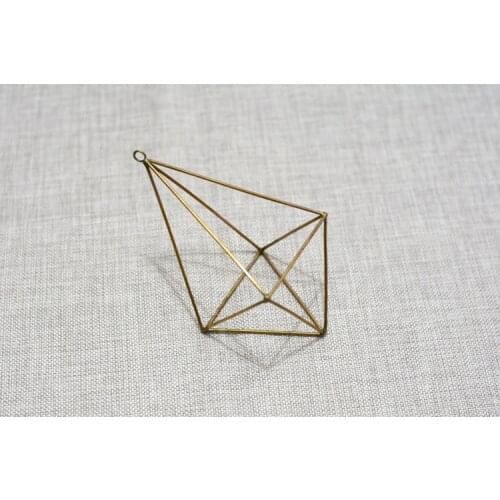 Rustic Style Copper DIY Home Garden Air Plant Terrarium Hanging Rack Flower Holder Geometric Planter Hanger Home Decoration