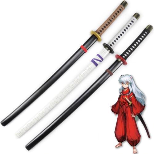 Inuyasha Sesshoumaru Tenseiga Bakusaiga Wooden Sword Stage Performance Props for Anime Show katana swords