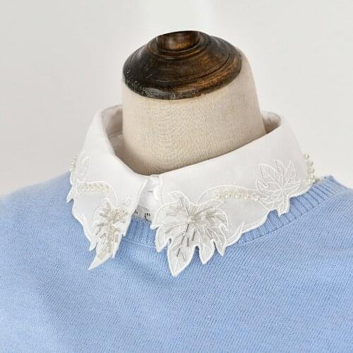 Women Big Lapel Fake Collar Shirt White False Collars Woman Removable Detachable Collar Faux Col Lady Dress Nep Kraagie Tie