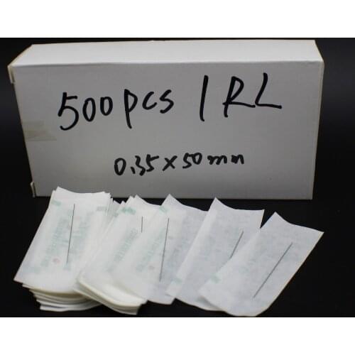 500pcs 1RL Traditional Eyebrow Tattoo Needle 0.35x50mm Permanent Makeup Needles For Lip Eyeliner and body tattoo design machine
