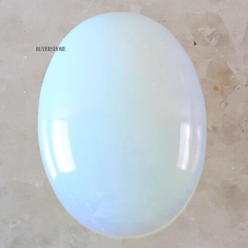 1Pair CAB Cabochon 22x30MM Oval Natural Stone Bead For Making Necklace Bracelet Earrings White Opal K510